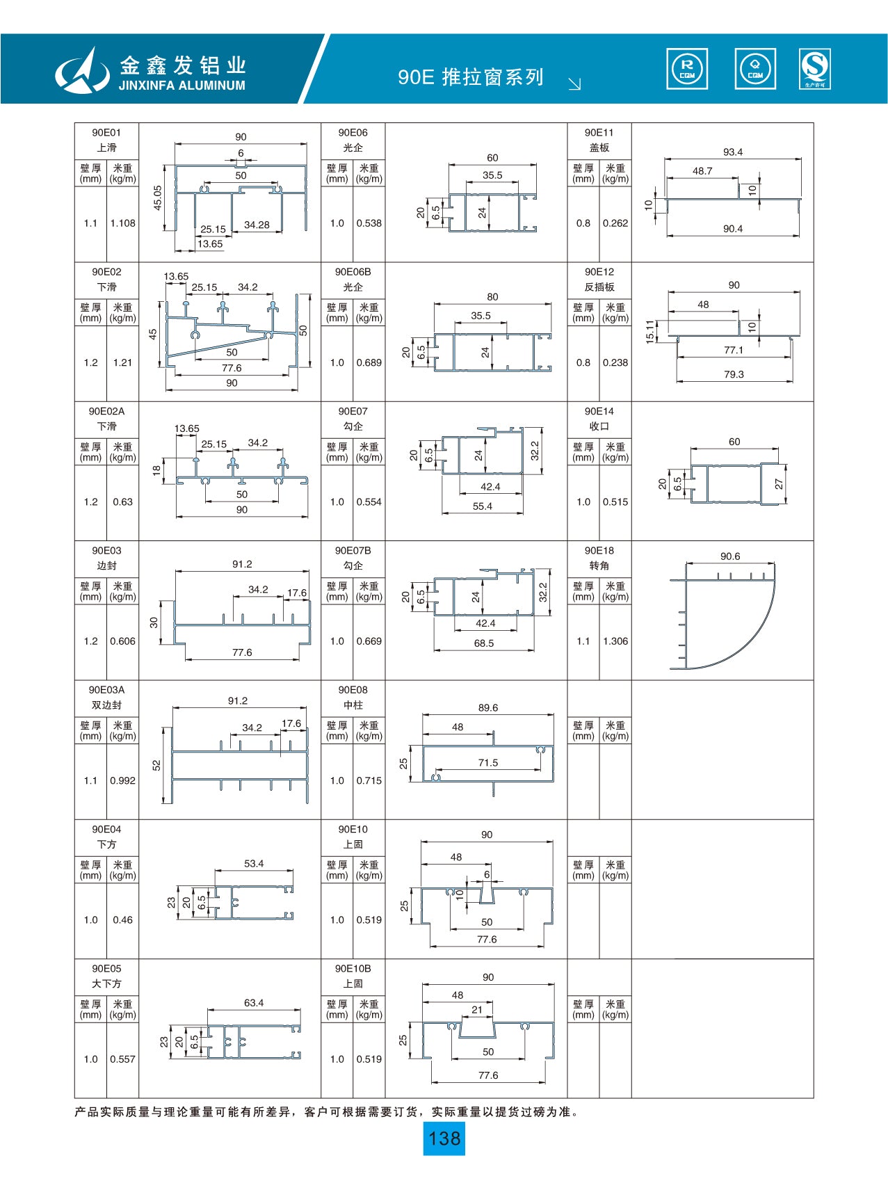 90E推拉窗